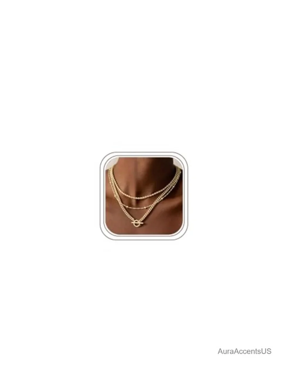 14K Gold Plated Layered Necklace Set, Dainty Chain Stack with Extender